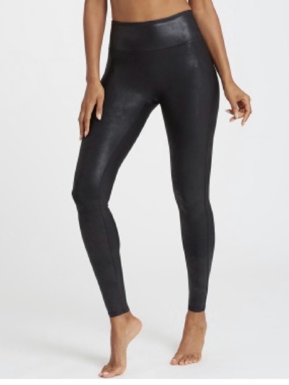 SPANX Faux-Leather High-Waist Leggings - Black